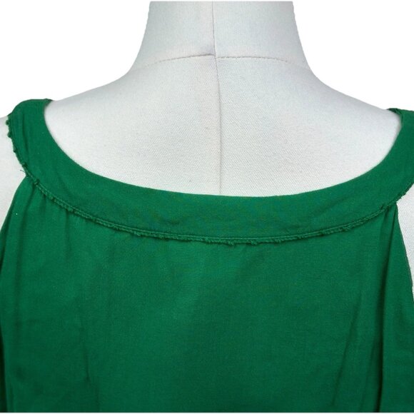 Anthropologie Maeve Gathered Together Sleeveless Tier Dress - Green - 8 -Worn 1X - Picture 10 of 16